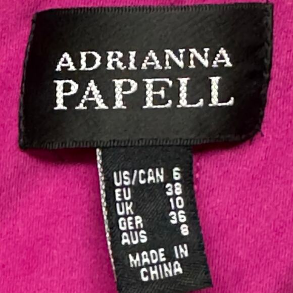 Adrianna Papell Cowlneck Shutter Pleated Sheath Dress Flamingo Pink Size 6 - Picture 8 of 8